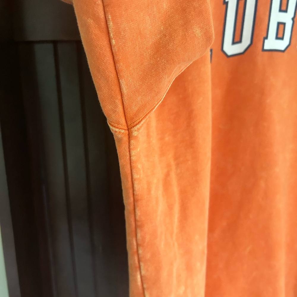 ZOOZATZ Auburn University Sweatshirt Orange Oversized Marbled Faded Baggy | XS - Picture 5 of 11